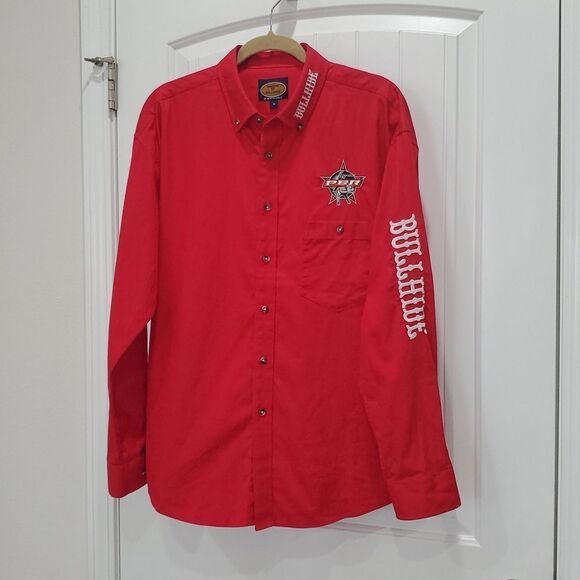 Bullhide Mens Professional Bull Rider Embroidered Button Front Shirt,Size Medium - Picture 4 of 12